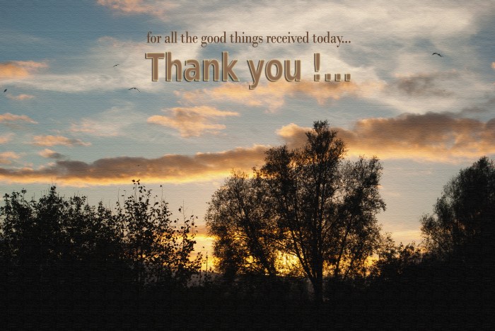 For all the good things : THANKS