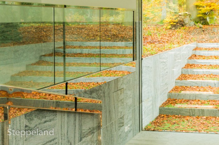 Modern architecture and autumn forest abstract 01