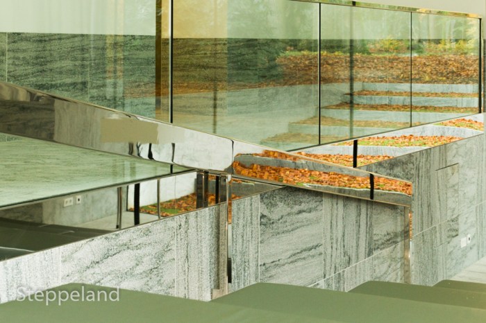 Modern architecture and autumn forest abstract 03