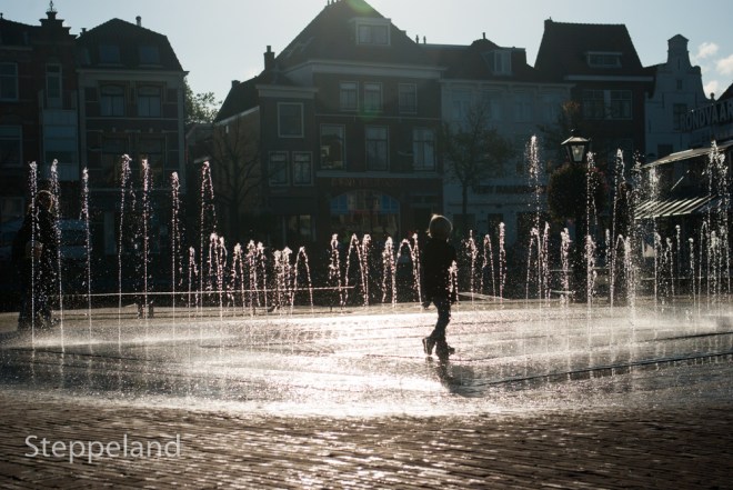 Walking through the fountain of light